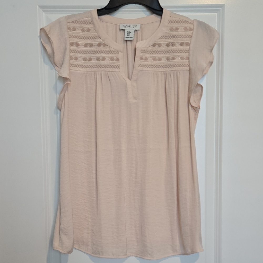 Rachel Zoe Light Pink Blouse with Embroidered Detail